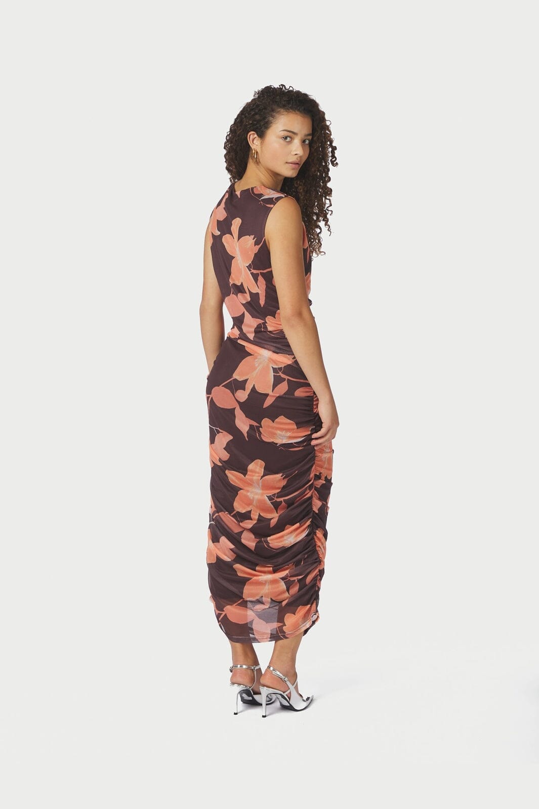 Neo Noir - Corilina Flower Mesh Dress 168542 - 210 - Brown