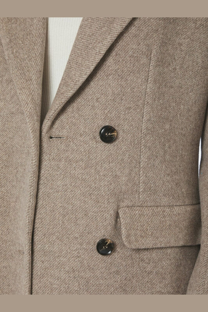 Neo Noir - Corina Herringbone Twill Coat 168545 - 976 - Beige Melange