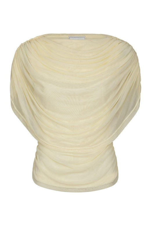Neo Noir - Cottuna Drapy Mesh Top 167205 - 191 - Light Yellow