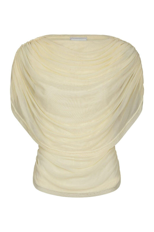 Neo Noir - Cottuna Drapy Mesh Top 167205 - 191 - Light Yellow