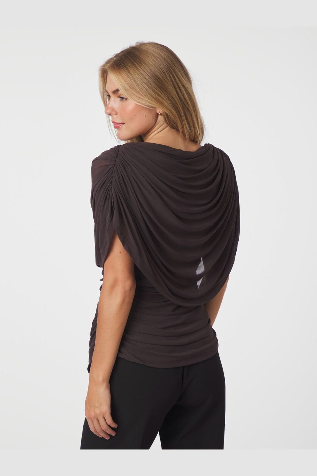 Neo Noir - Cottuna Drapy Mesh Top 167205 - 210 - Brown