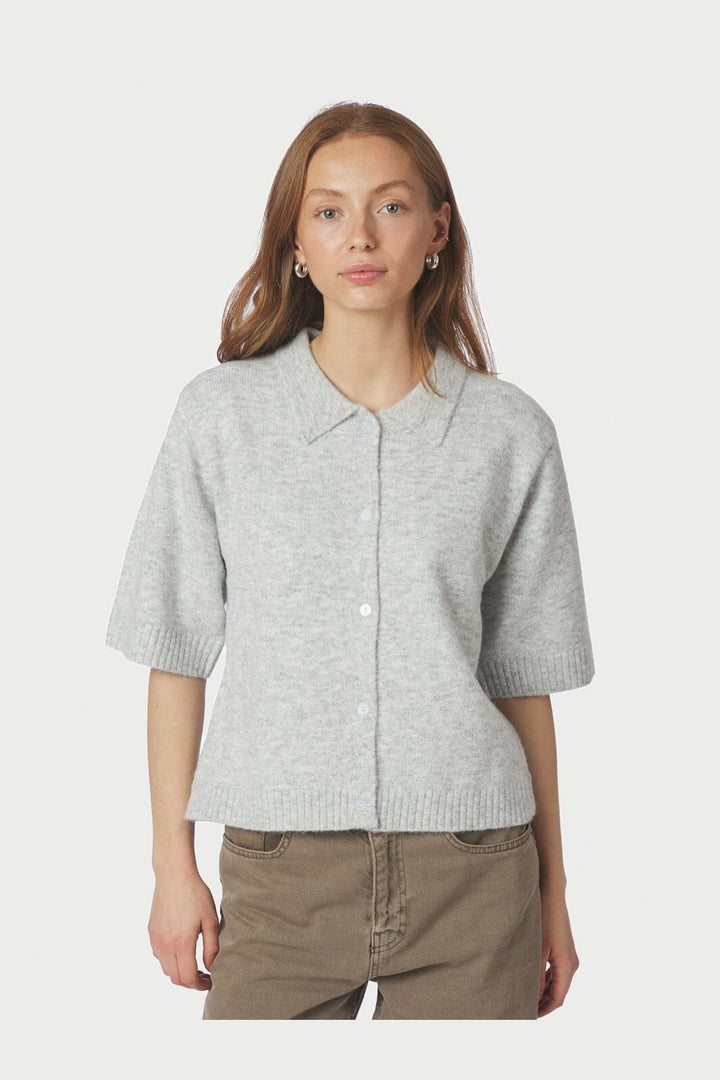 Neo Noir - Cunna Knit Blouse 166251 - 103 - Light Grey Melange