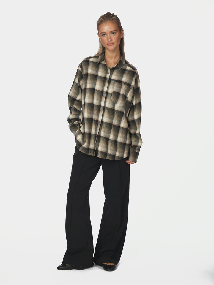 Neo Noir - Dalma Flannel Check Shirt 171678 - 151 - Army Skjorter 