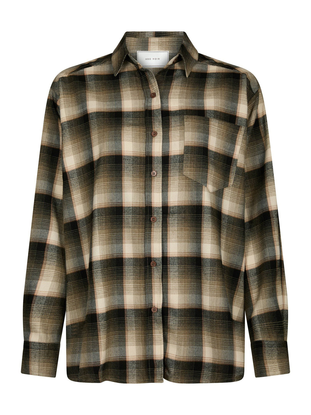 Neo Noir - Dalma Flannel Check Shirt 171678 - 151 - Army Skjorter 