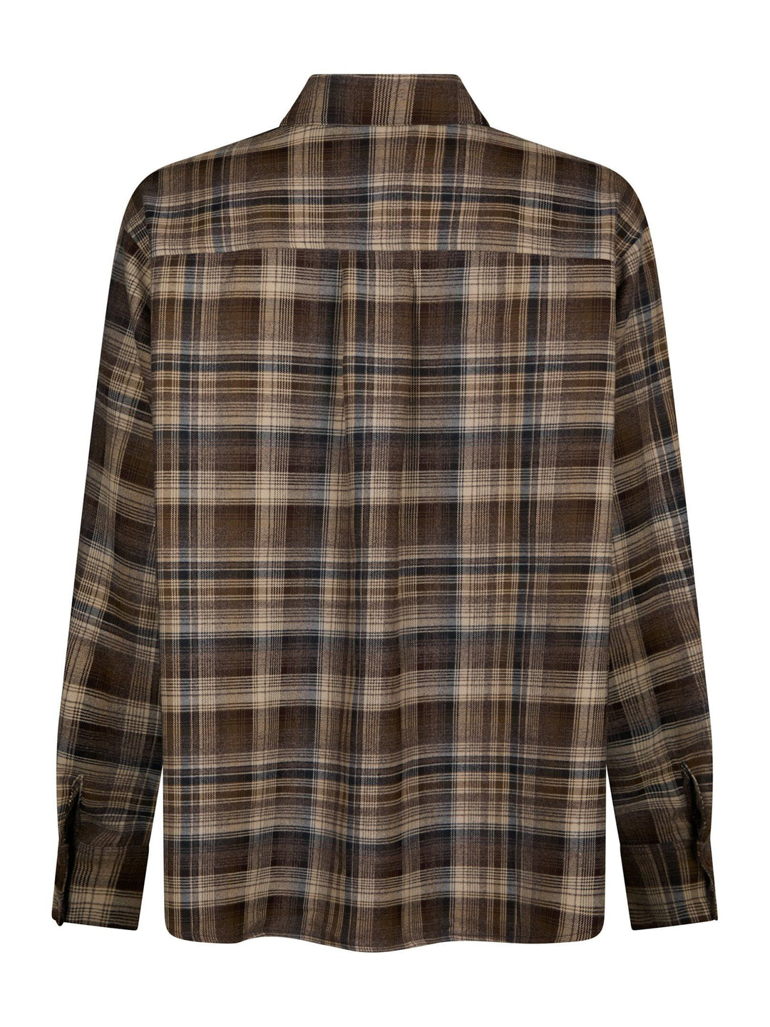 Neo Noir - Dalma Flannel Check Shirt 171678 - 811 - Dark Taupe Skjorter 