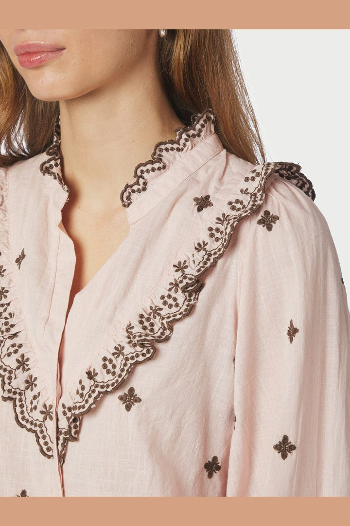 Neo Noir - Degas Blouse 158924 - 433 - Dusty Rose/Brown