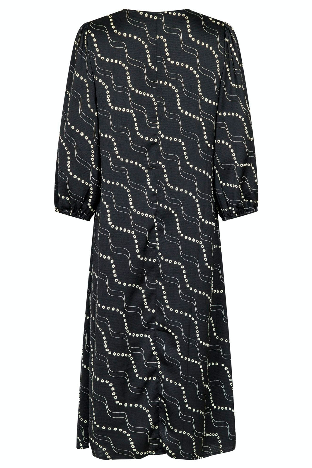 Neo Noir - Delfina Flower Stripe Dress - Black Kjoler 