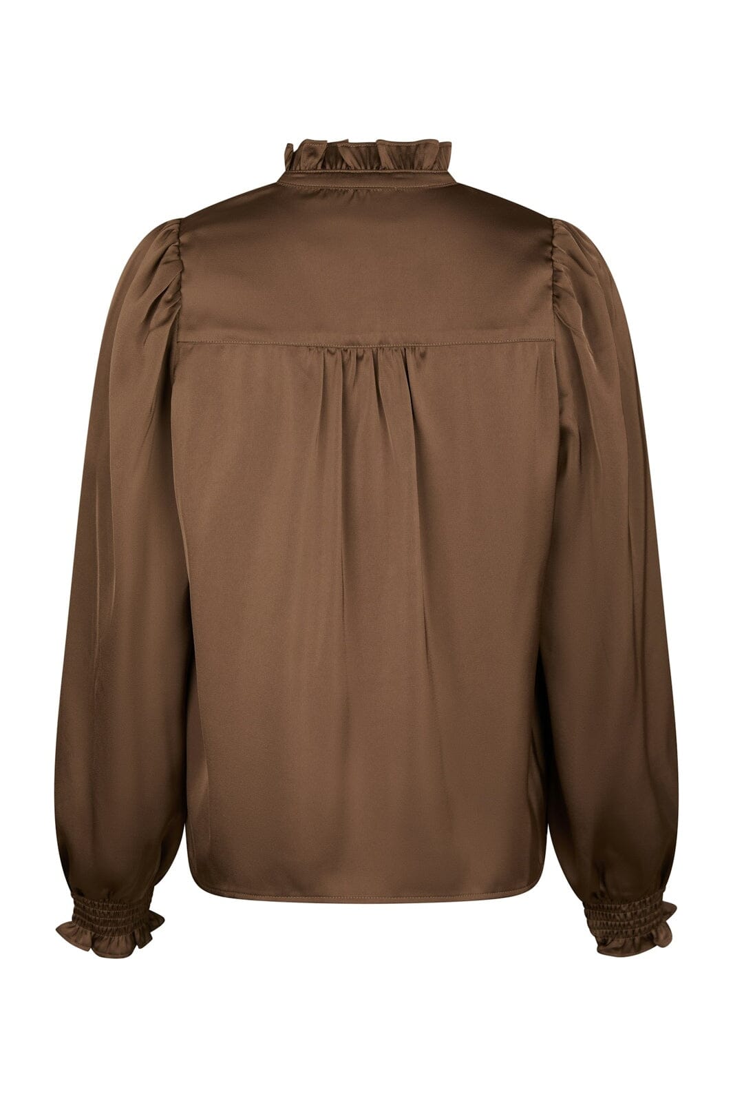 Neo Noir - Delsie Drapy Sateen Blouse 167479 - 306 - Dusty Brown