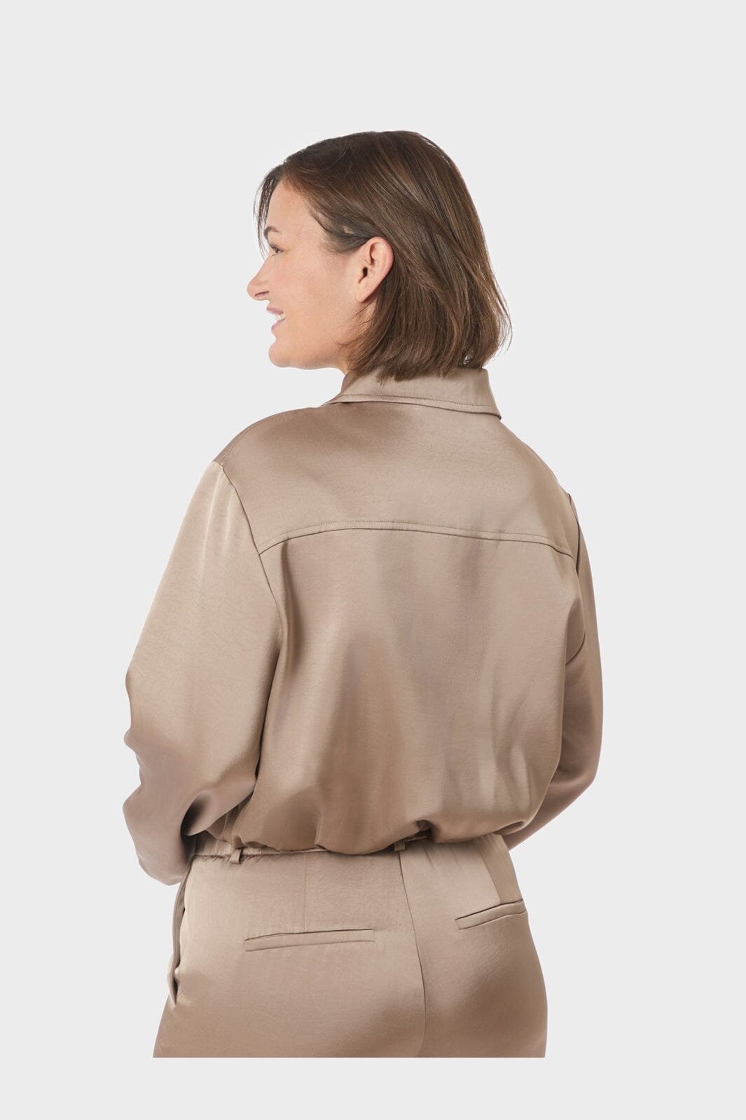 Neo Noir - Denielle Heavy Sateen Jacket 167474 - 811 - Dark Taupe