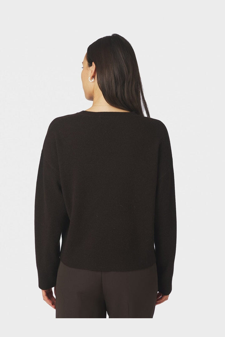 Neo Noir - Detri Wool Knit Blouse 167774 - 676 - Dark Brown