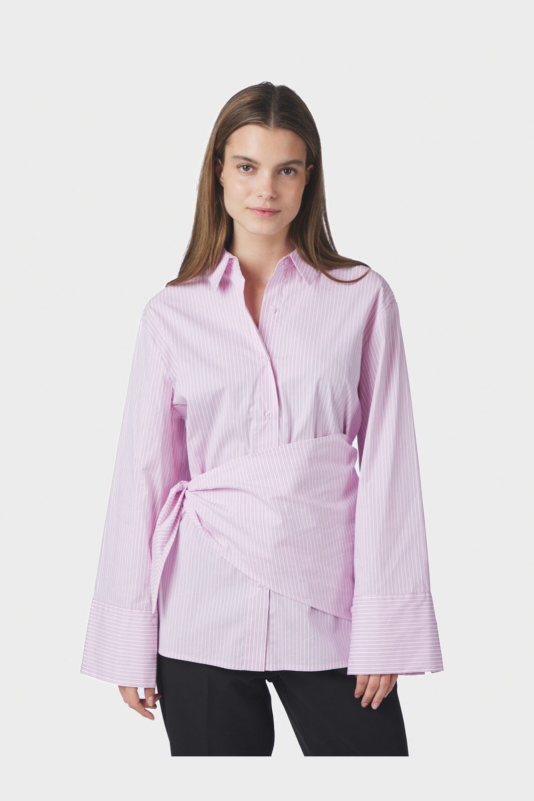 Neo Noir - Dita Scarf Stripe Shirt 169857 - 754 - Light Pink