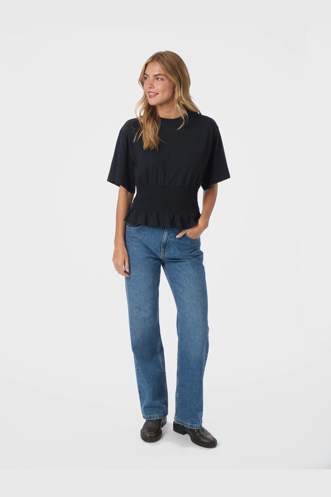 Neo Noir - Dray Boxy Smock Tee 165720 - 141 - Navy