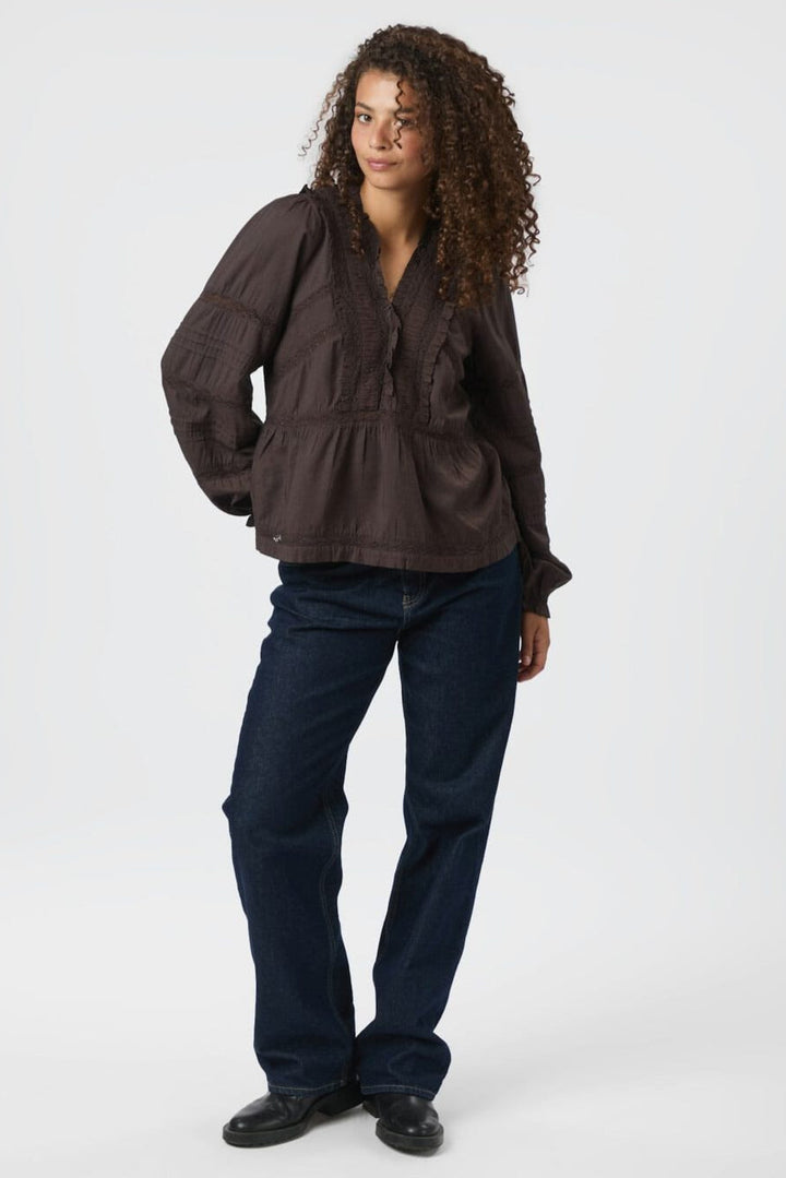 Neo Noir - Elfie Blouse 166694 - 676 - Dark Brown