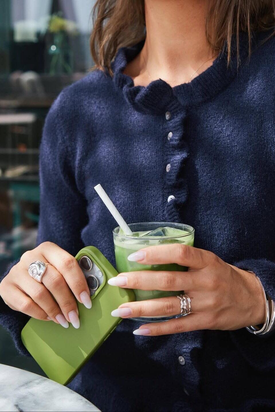 Neo Noir - Elowen Knit Blouse 165456 - 141 - Navy Bluser 