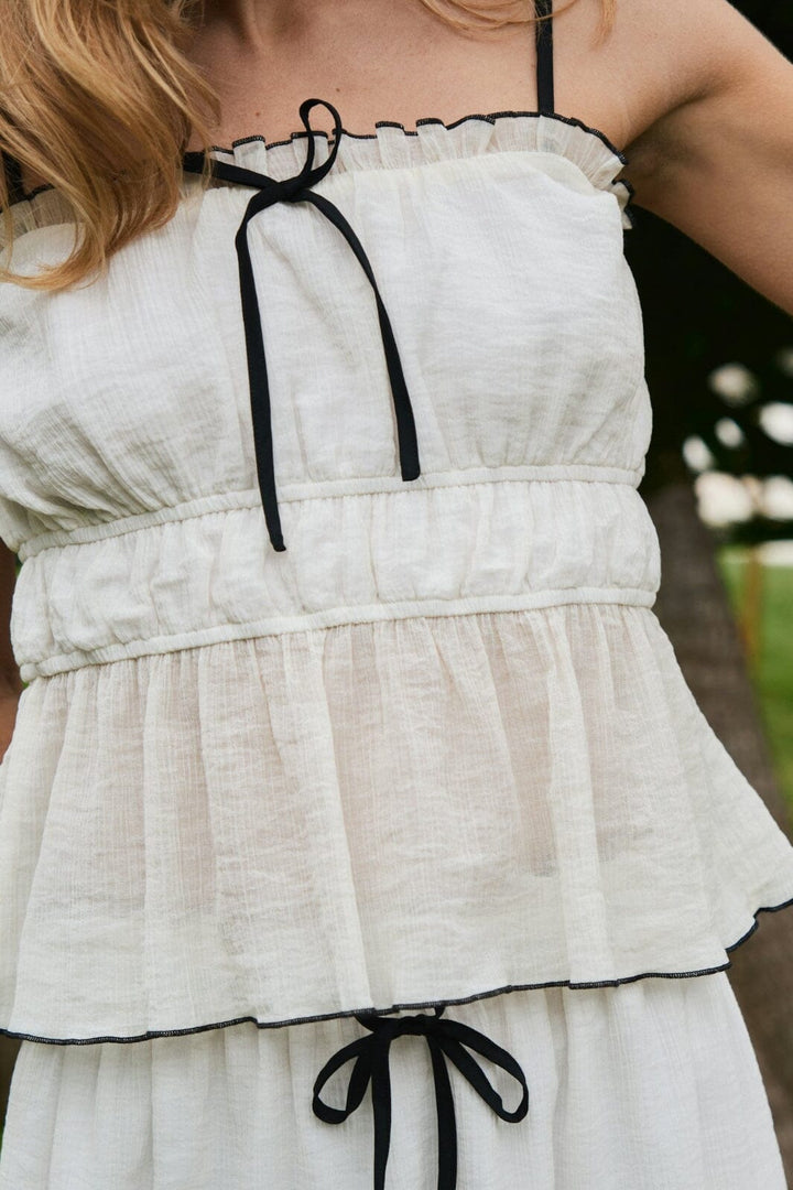 Neo Noir - Emberly Crepe Top 165824 - 122 - Creme