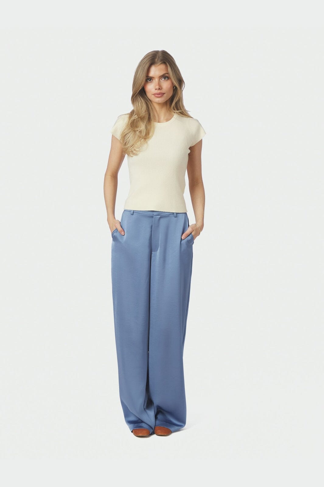 Neo Noir - Emmett Heavy Sateen Pants 164136 - 407 - Smoke Blue