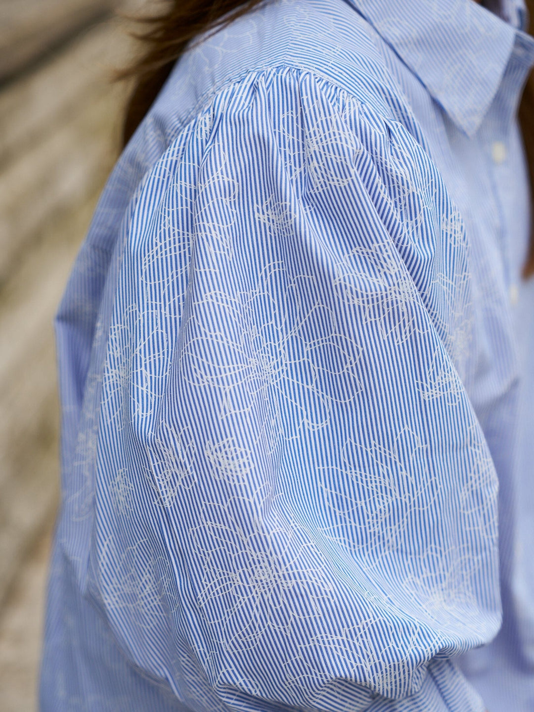 Neo Noir - Etta Flower Stripe Shirt 169706 - 145 - Light Blue Skjorter 