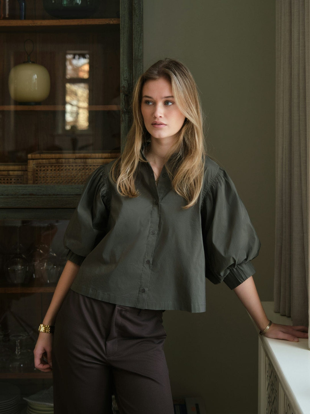 Neo Noir - Etta Poplin Shirt 168089 - 151 - Army Skjorter 