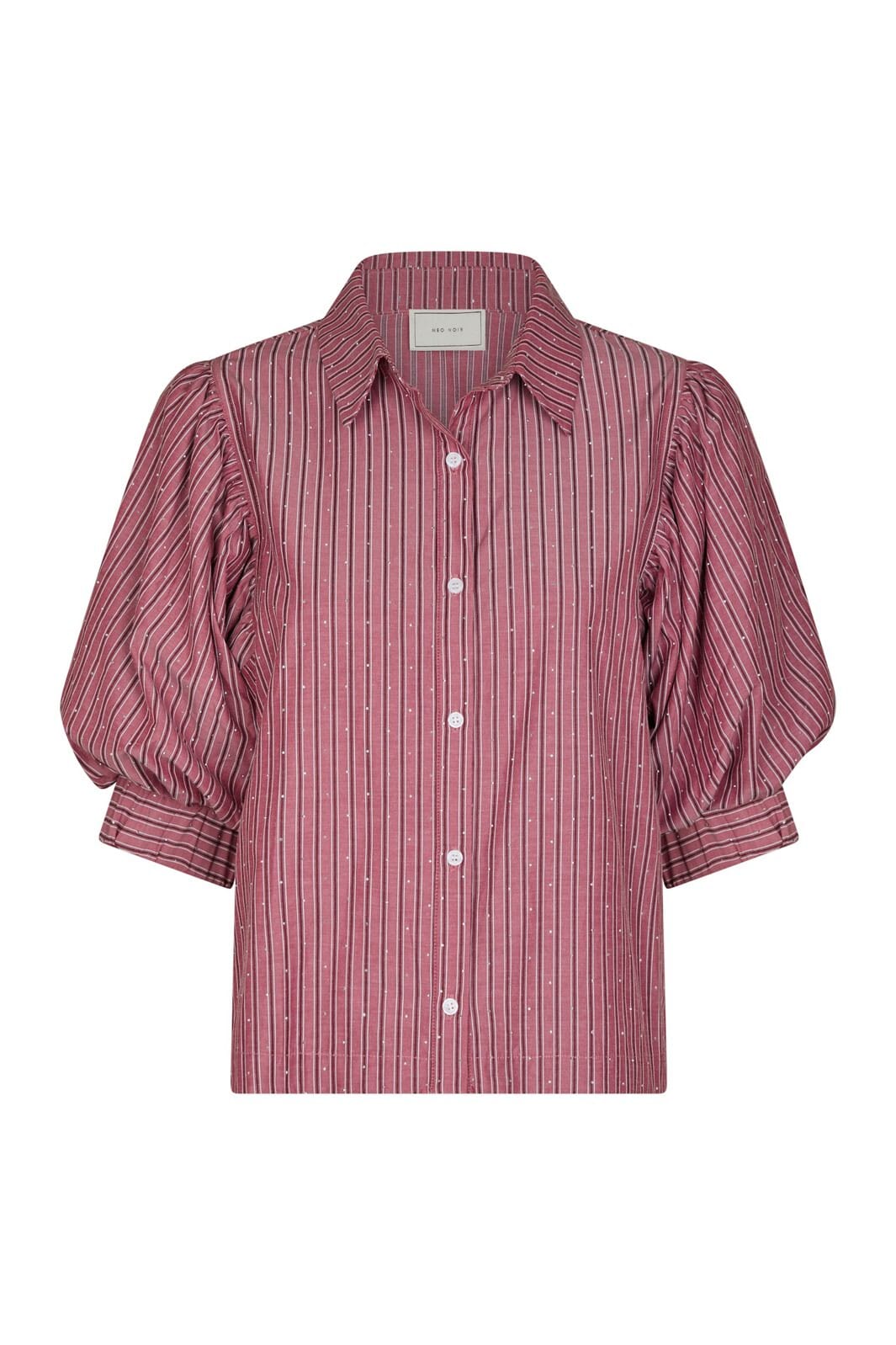 Neo Noir - Etta Soft Stripe Stone Shirt 166416 - 393 - Dark Rose