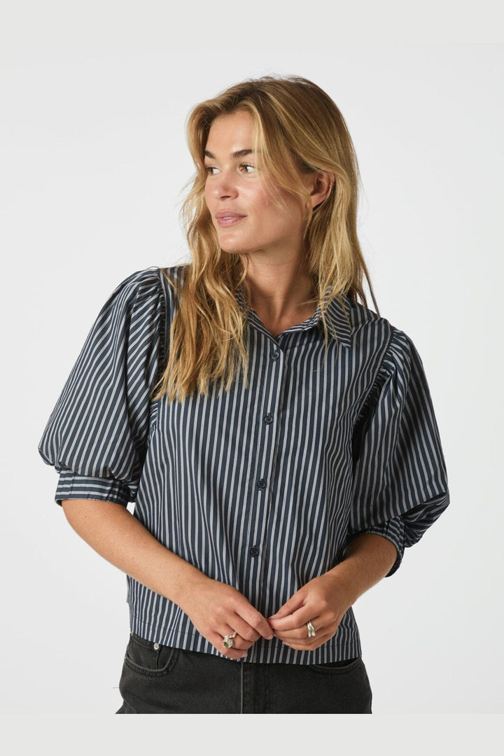 Neo Noir - Etta Stripe Shirt 166862 - 141 - Navy