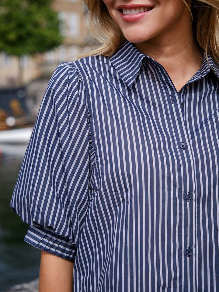 Neo Noir - Etta Stripe Shirt 166862 - 141 - Navy Skjorter 