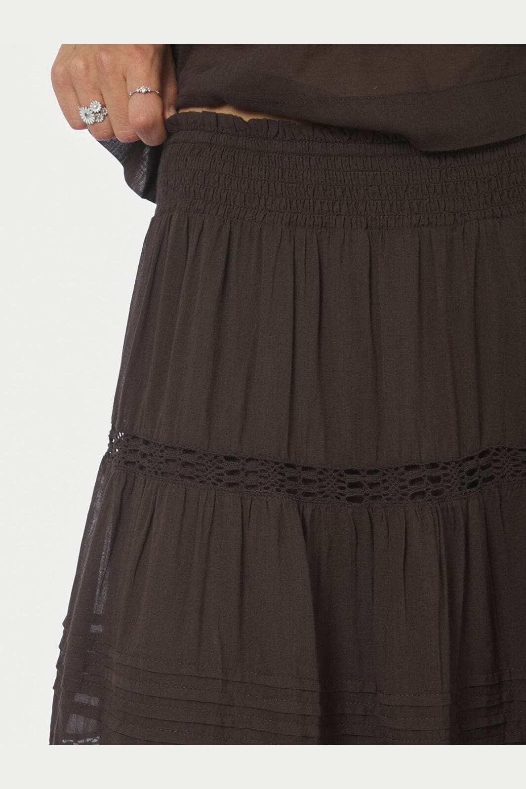 Neo Noir - Felicia S Voile Skirt 161872 - 676 - Dark Brown