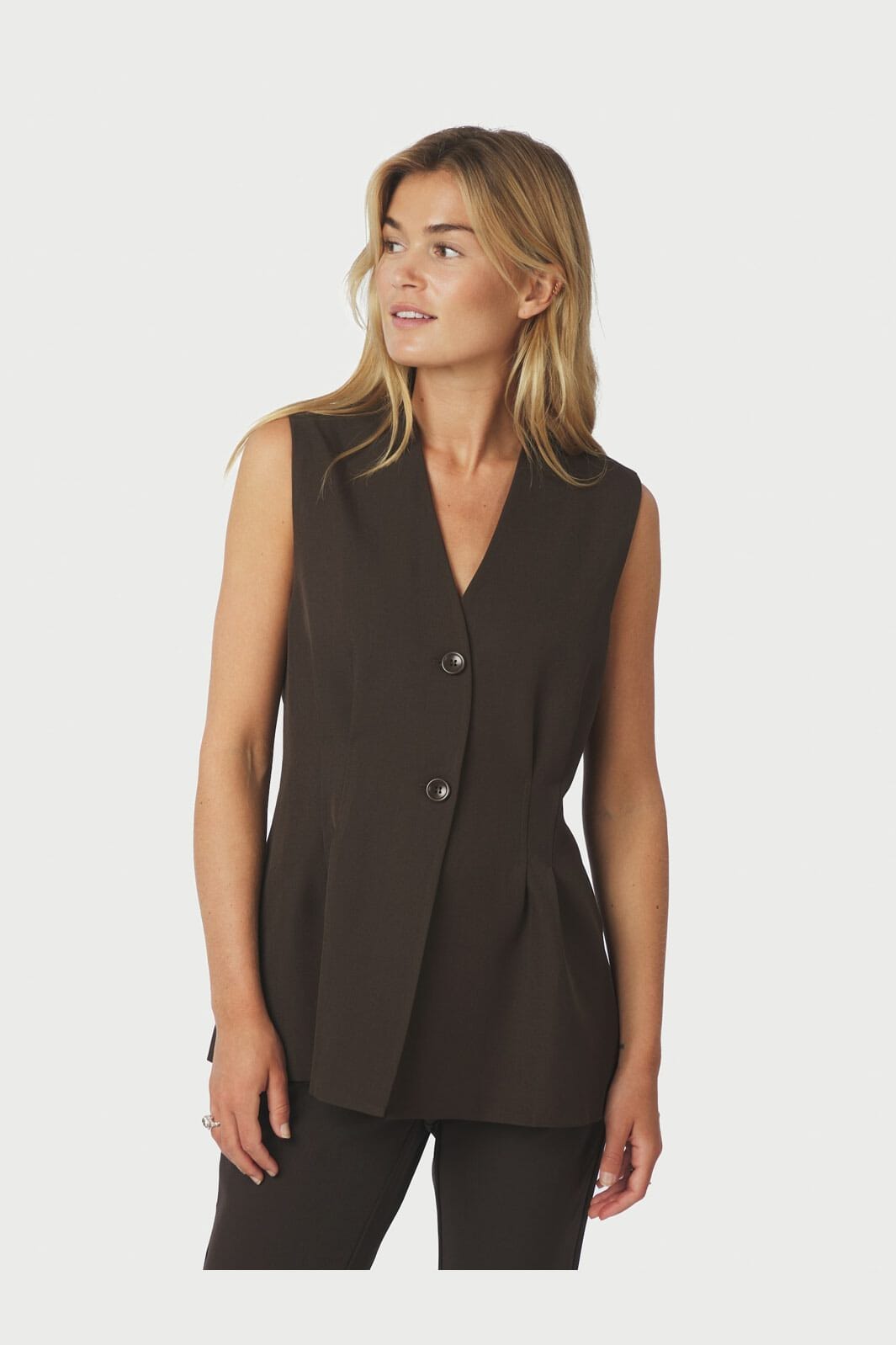 Neo Noir - Finna Structure Vest 167234 - 676 - Dark Brown