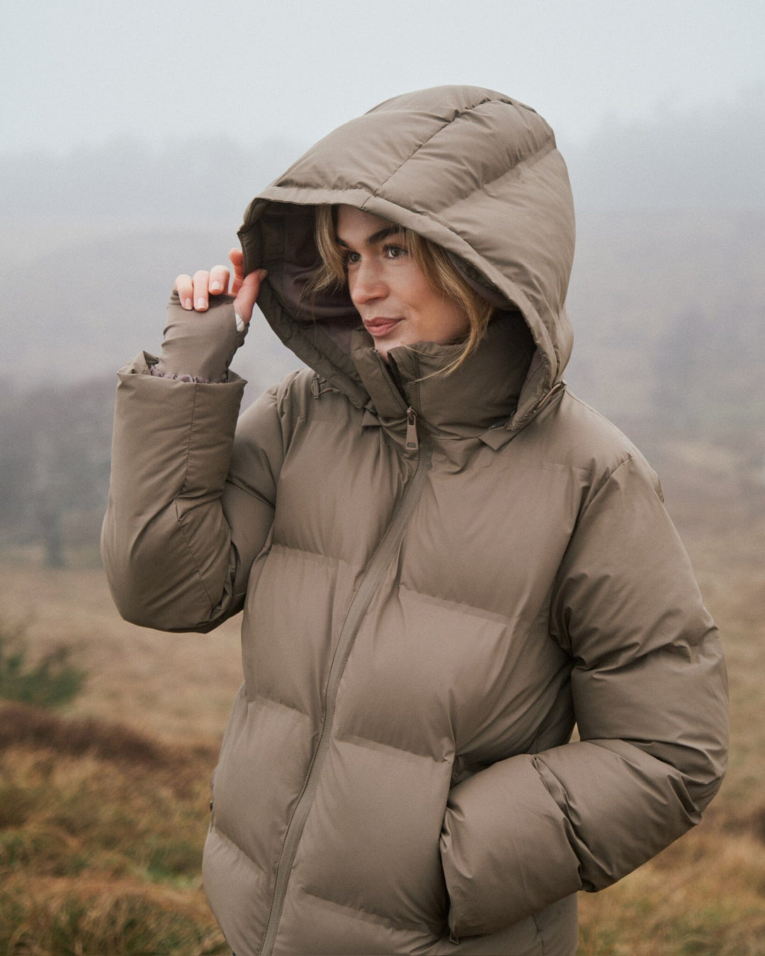 Neo Noir - Fox C Puffer Jacket - Dark Taupe Jakker 