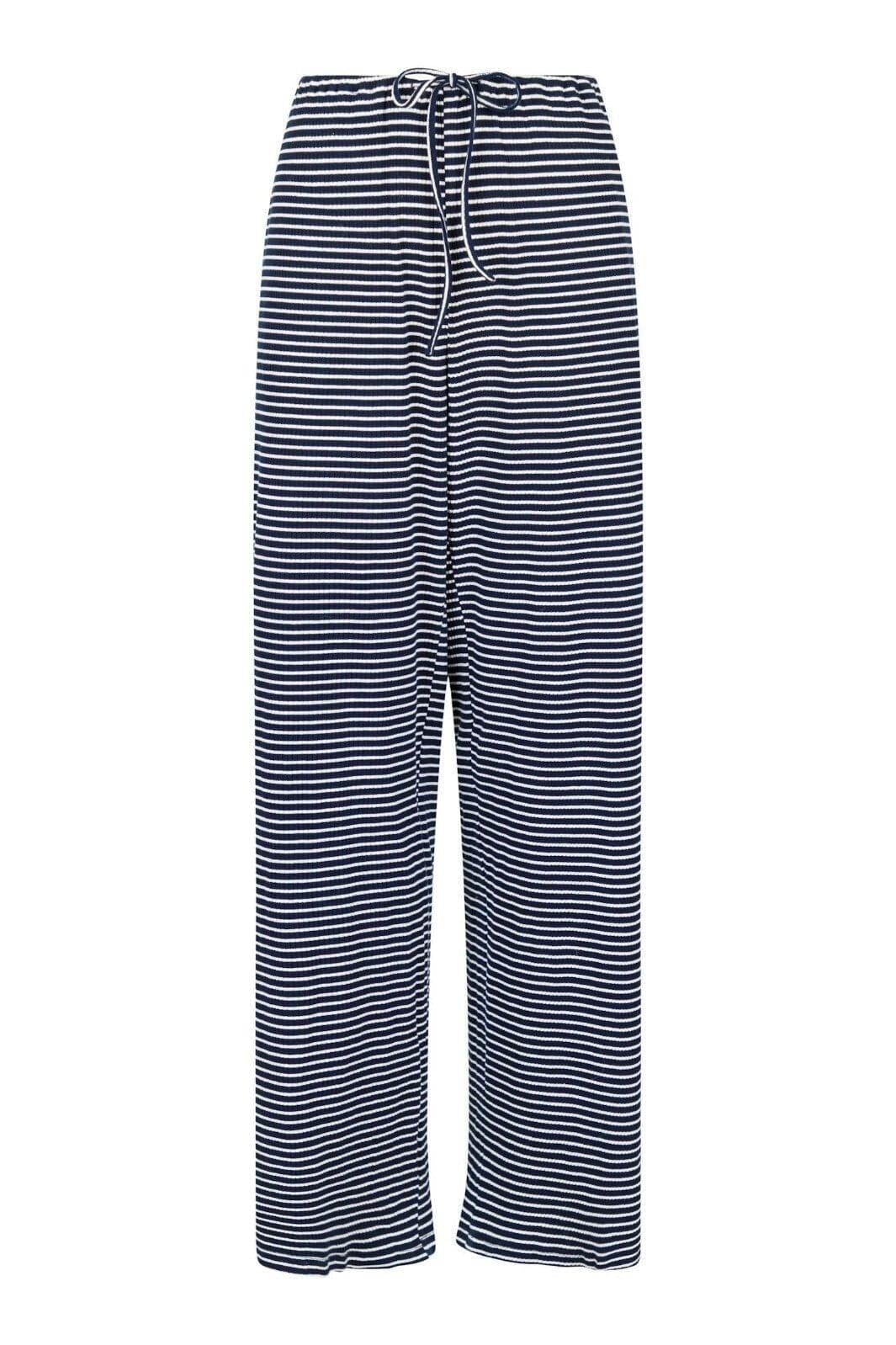 Neo Noir - Geri Stripe Pants - Dark Navy Bukser 