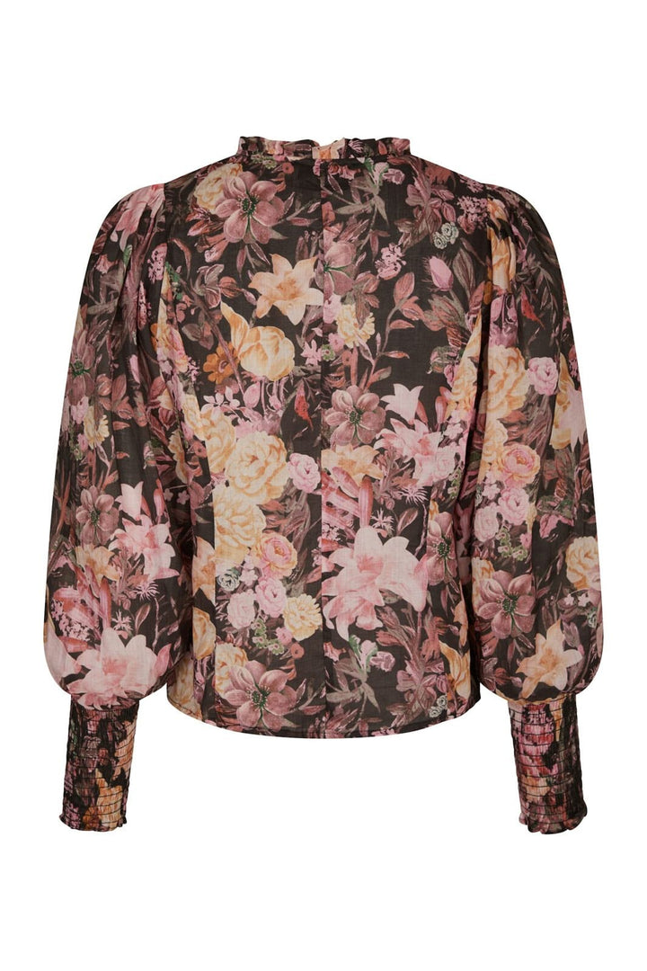Neo Noir - Gilda Big Flower Blouse 166925 - 100 - Black