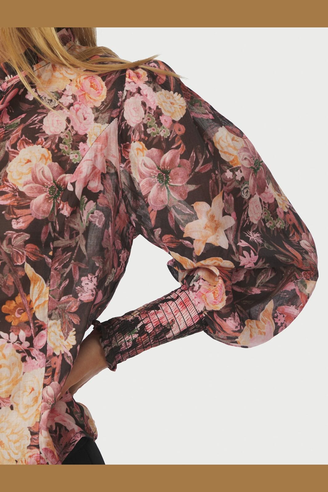 Neo Noir - Gilda Big Flower Blouse 166925 - 100 - Black