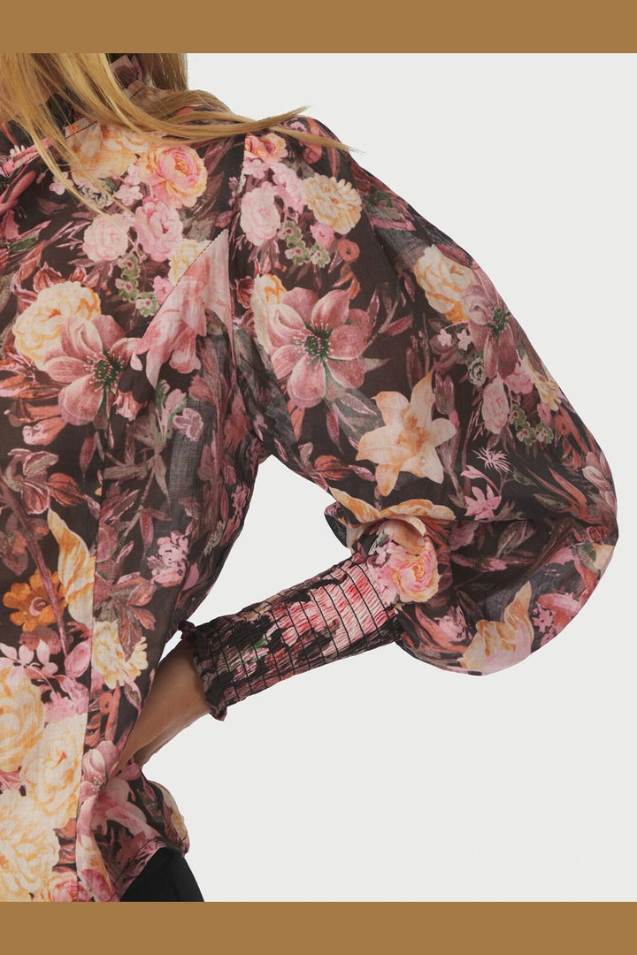 Neo Noir - Gilda Big Flower Blouse 166925 - 100 - Black