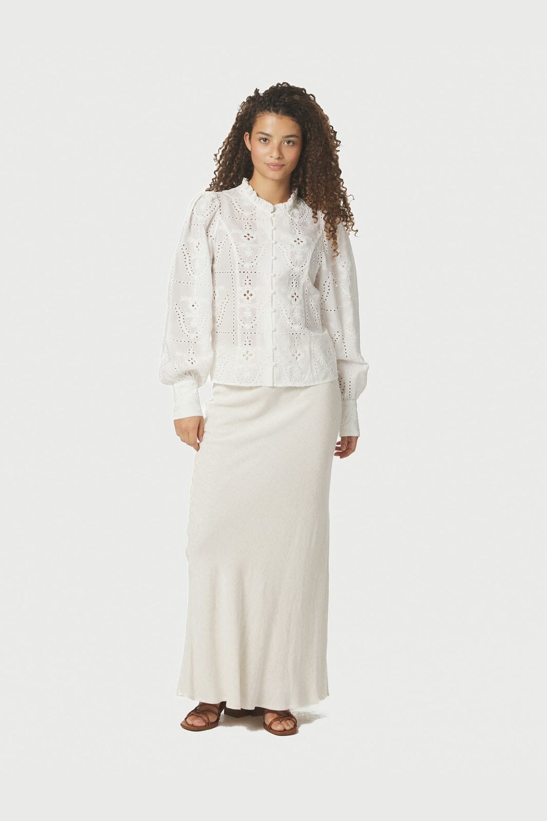 Neo Noir - Gilda Embroidery Blouse 167828 - 120 - White