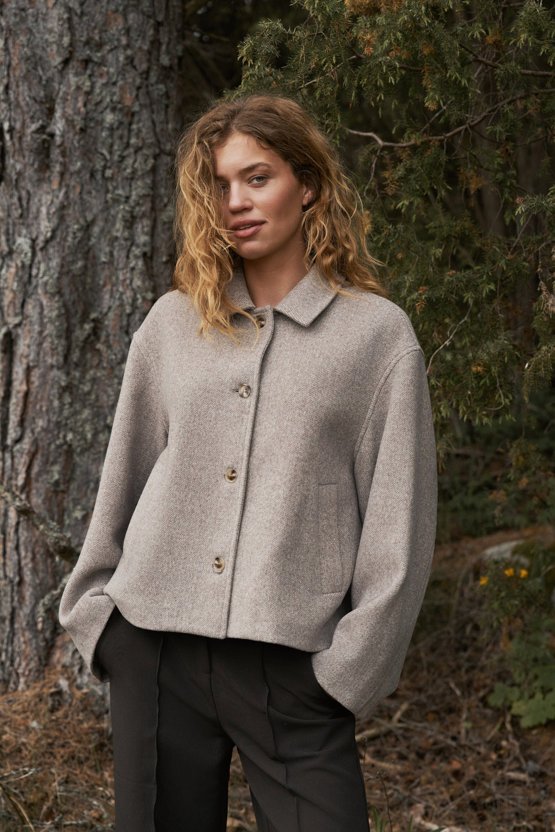 Neo Noir - Hamra Herringbone Twill Jacket 168855 - 976 - Beige Melange Jakker 