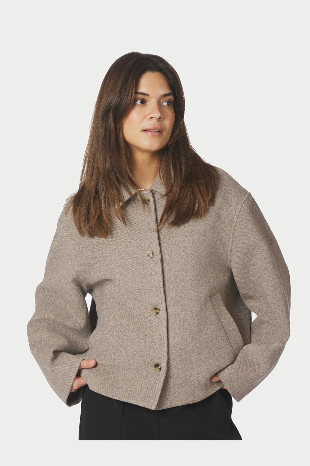 Neo Noir - Hamra Herringbone Twill Jacket 168855 - 976 - Beige Melange