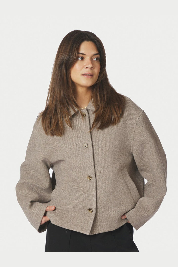 Neo Noir - Hamra Herringbone Twill Jacket 168855 - 976 - Beige Melange