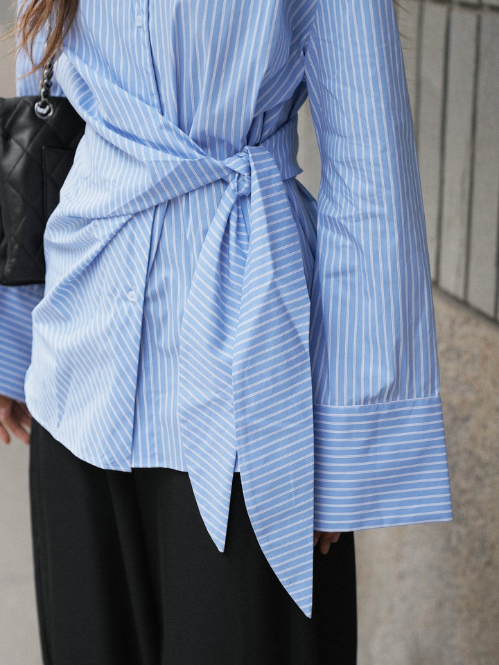 Neo Noir - Helisa Stripe Shirt 169821 - 145 - Light Blue Skjorter 