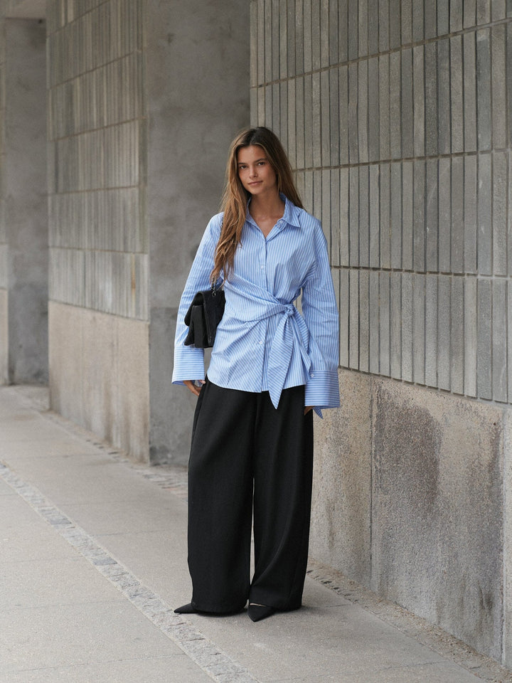 Neo Noir - Helisa Stripe Shirt 169821 - 145 - Light Blue Skjorter 
