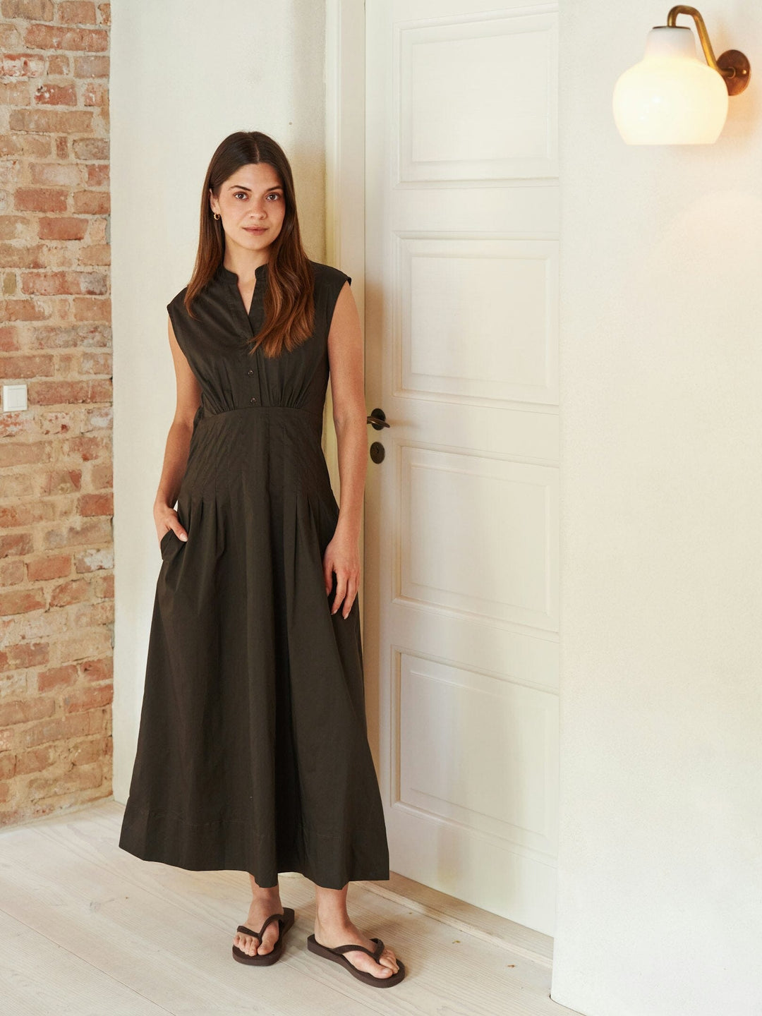 Neo Noir - Irena Poplin Dress 168329 - 584 - Chocolate Brown Kjoler 