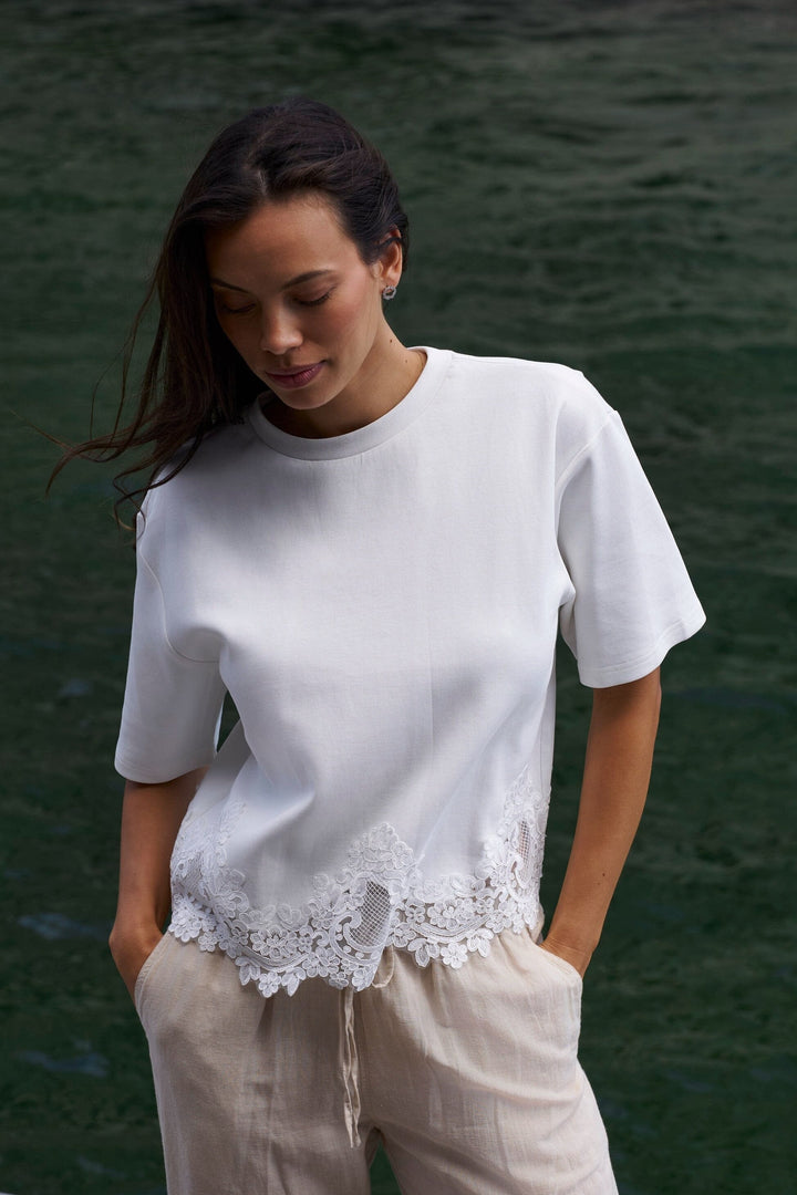 Neo Noir - Iria Lace Tee 170063 - 120 - White T-shirts 
