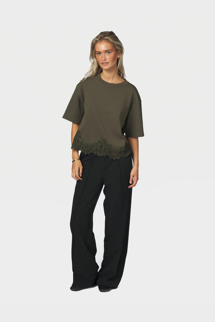 Neo Noir - Iria Lace Tee 170063 - 151 - Army