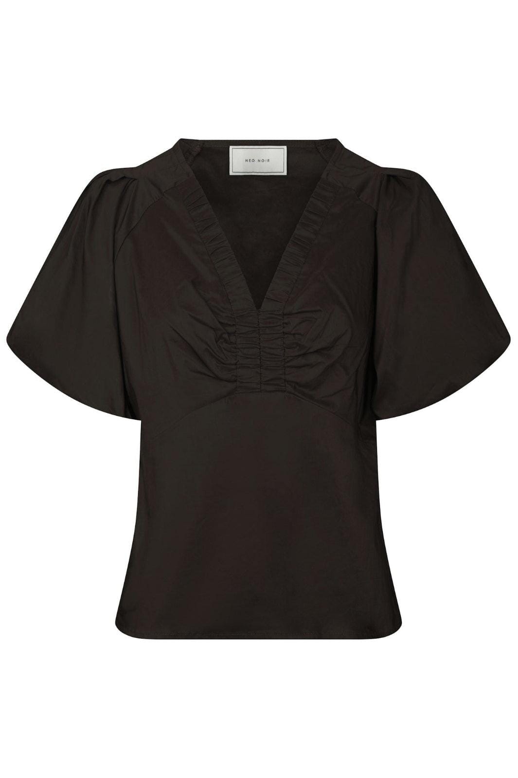 Neo Noir - Irina Poplin Blouse 162219 - 584 - Chocolate Brown Bluser 