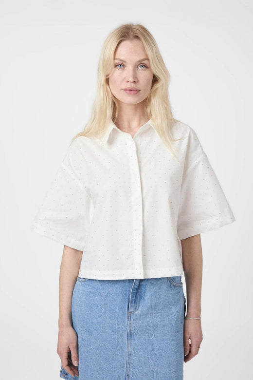 Neo Noir - Jasie Poplin Stone Shirt 165711 - 120 - White