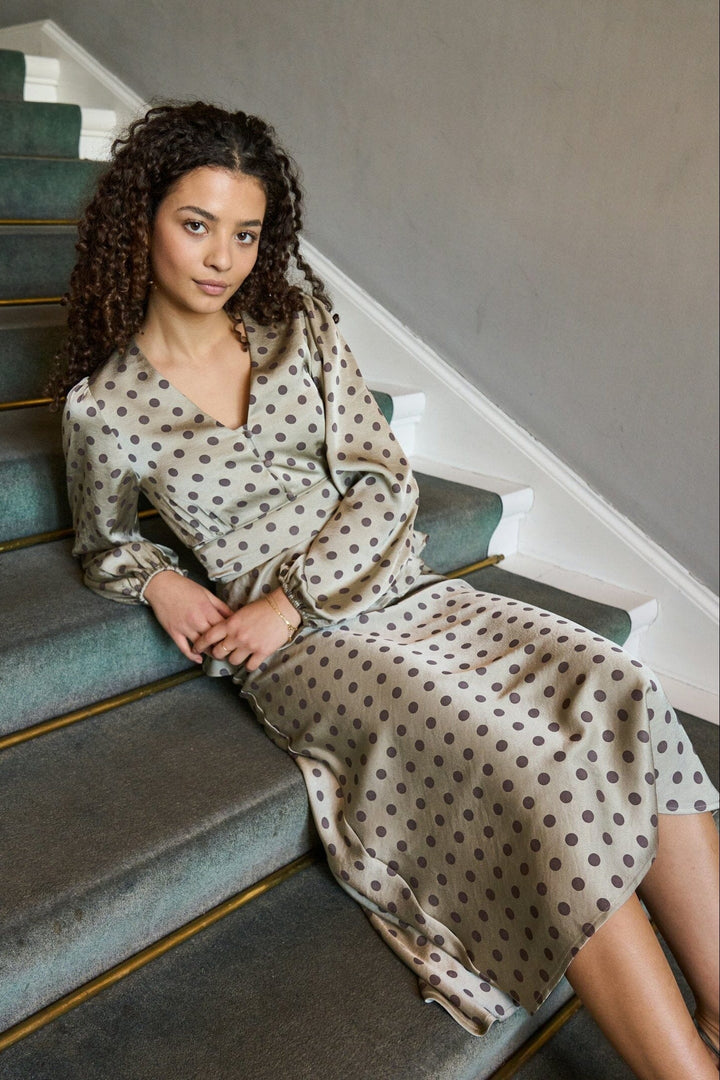 Neo Noir - Jellima Dotted Blouse 167743 - 236 - Pistachio Bluser 