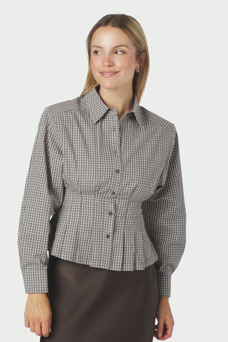 Neo Noir - Jonelle Check Shirt 170987 - 830 - Dusty Grey