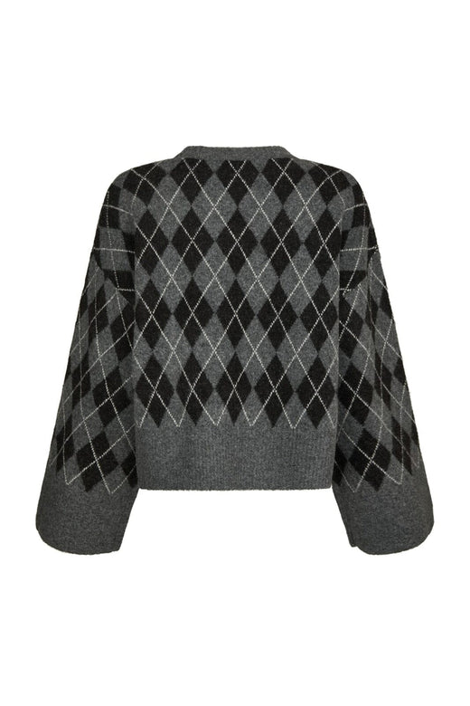 Neo Noir - Kick Check Knit Blouse 165204 - 132 - Antracit