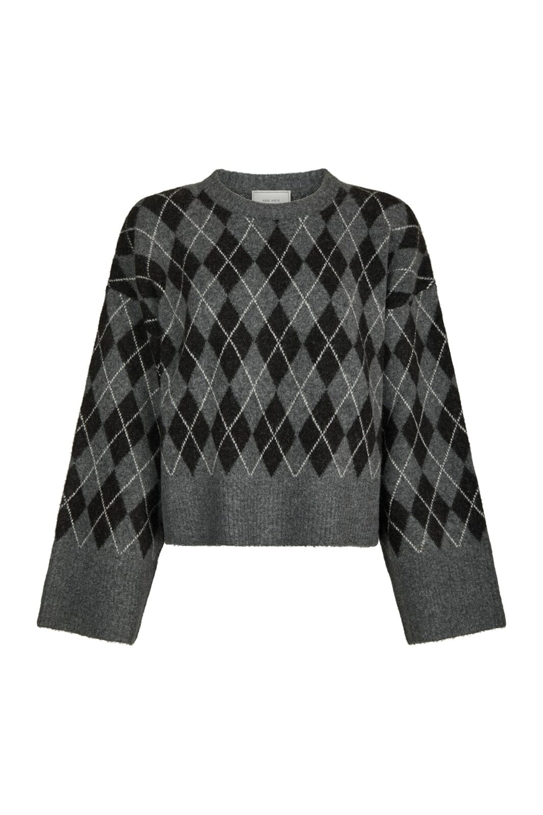 Neo Noir - Kick Check Knit Blouse 165204 - 132 - Antracit