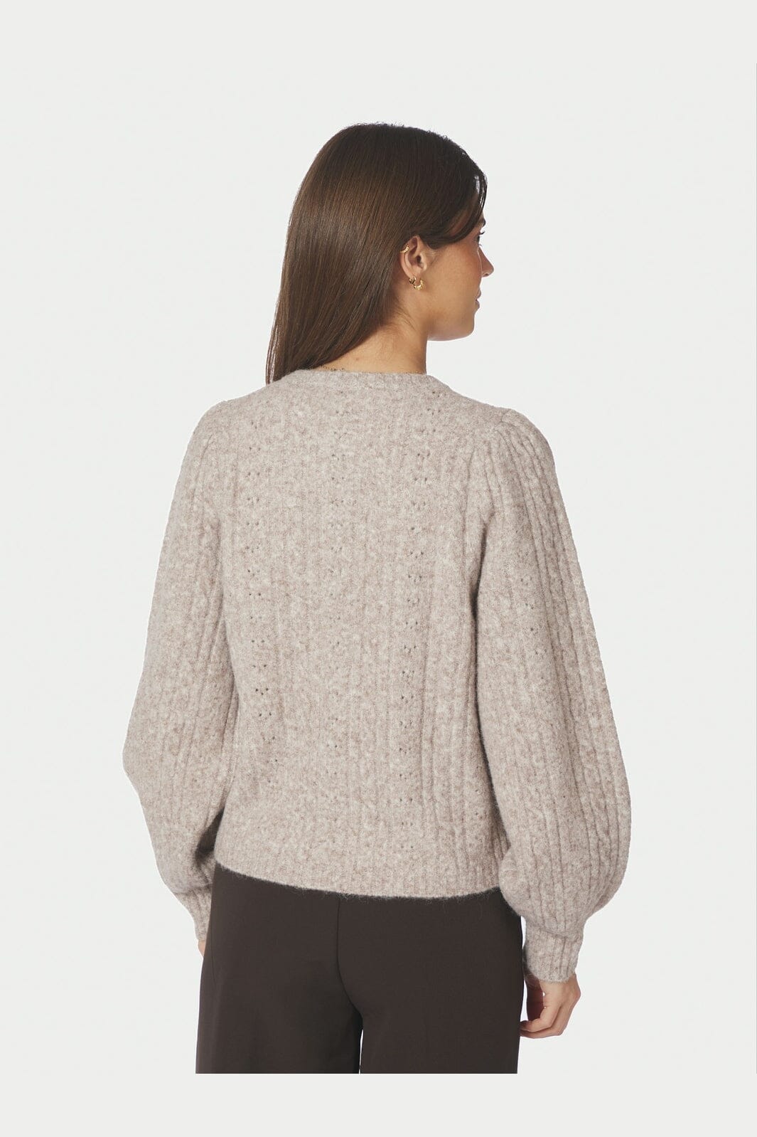 Neo Noir - Koteas Cable Knit Cardigan 168505 - 976 - Beige Melange