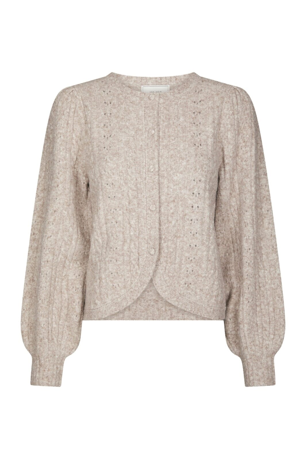 Neo Noir - Koteas Cable Knit Cardigan 168505 - 976 - Beige Melange