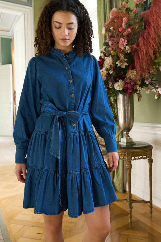 Neo Noir - Latifana Denim Dress 166987 - 140 - Blue Kjoler 